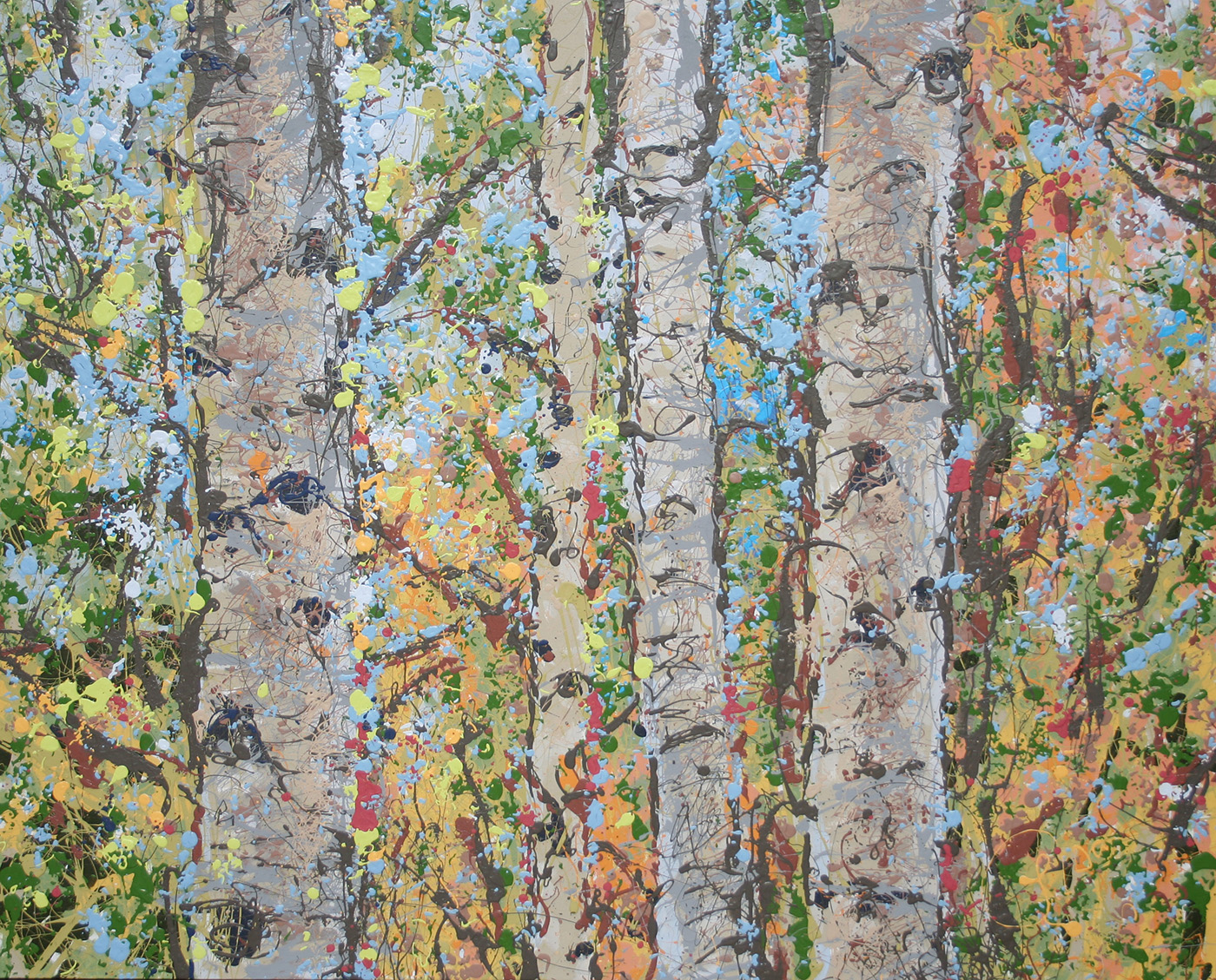 Aspen Grove Latex Enamel Painting on Gallery Wrapped Canvas by Fort Collins, Colorado Artist Lisa Cameron Russell