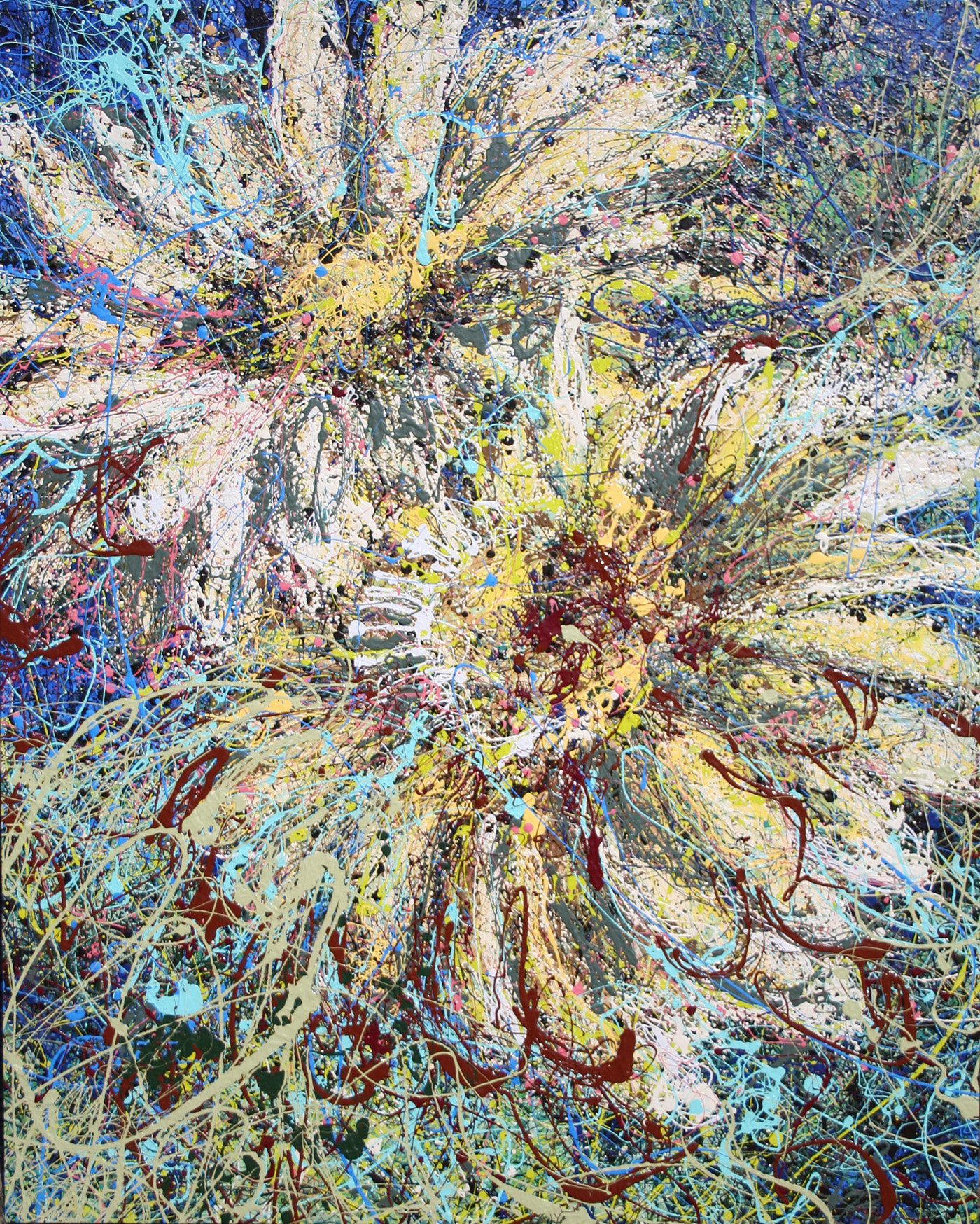 Floral Latex Enamel Painting on Gallery Wrapped Canvas by Fort Collins, Colorado Artist Lisa Cameron Russell