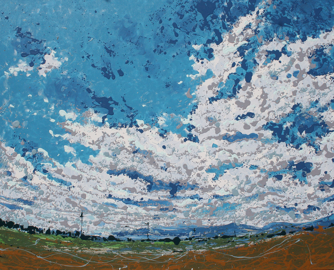 Cloud Latex Enamel Painting on Gallery Wrapped Canvas by Fort Collins, Colorado Artist Lisa Cameron Russell