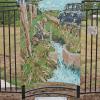 Go West, Centennial Village Museum, Greeley Colorado Public Art, Poudre Heritage Alliance Art Mural Fence by Fort Collins, Colorado Artist Lisa Cameron Russell of Lisa J Cameron Artworks LLC